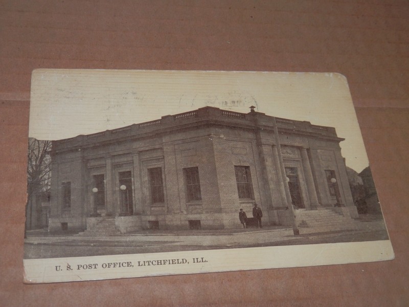 LITCHFIELD ILLINOIS - 1912 USED POSTCARD - POST OFFICE