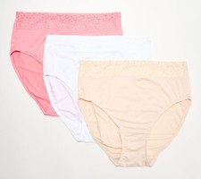 Maya J Women's Panties Sz L Breezies Lace Elegance Smooth Multi-colored A673283