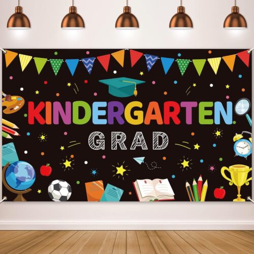 Kindergarten Graduation Party Decorations Backdrop Preschool Graduate Banner ...