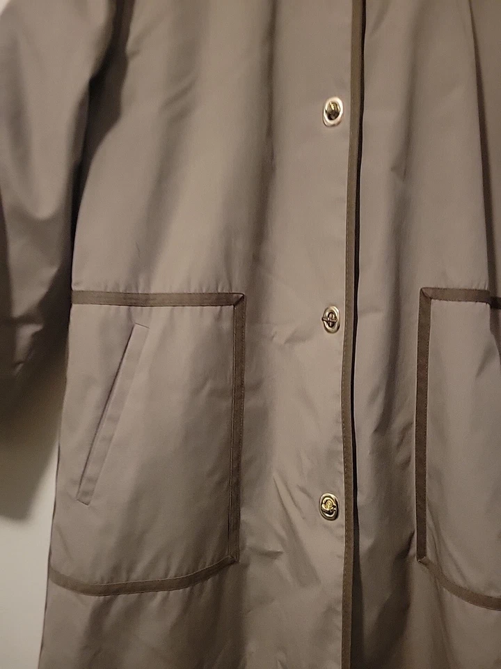 Vintage Orvis Women's Size 12 Sherpa  Lined Trench Coat Made In USA Union Shop - Image 2 of 4