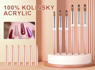 KADS 100% Pure Kolinsky Sable Acrylic Nail Brush Crimped Size 6 8 10 12 14 16