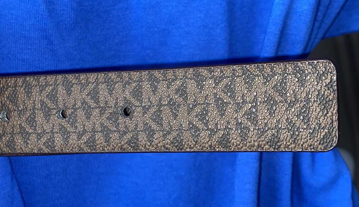 MICHAEL KORS BELT REVERSEABLE FLORAL/CHOCOLATE MK LOGO WITH 