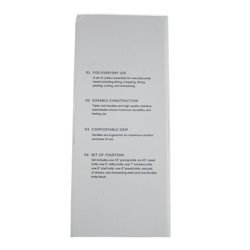 14 PC Sharper Image Knife Block Set AQUA SKY High Quality Stainless Steel Wood - Image 4 of 4