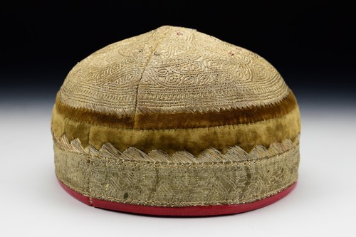 Vintage Embroidered Cap Uzbekistan Middle Eastern Hat Handmade - Picture 4 of 7