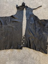 vintage USA made - leather chaps XL Black motorcycle