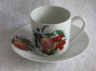 Limoges Hoffritz Bone China Demitasse Cup and Saucer Fruit Pattern — photo 2