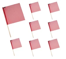 (8 Pack) 18" x 18" Red Jersey Mesh Safety Flags for Trucks with Dowel