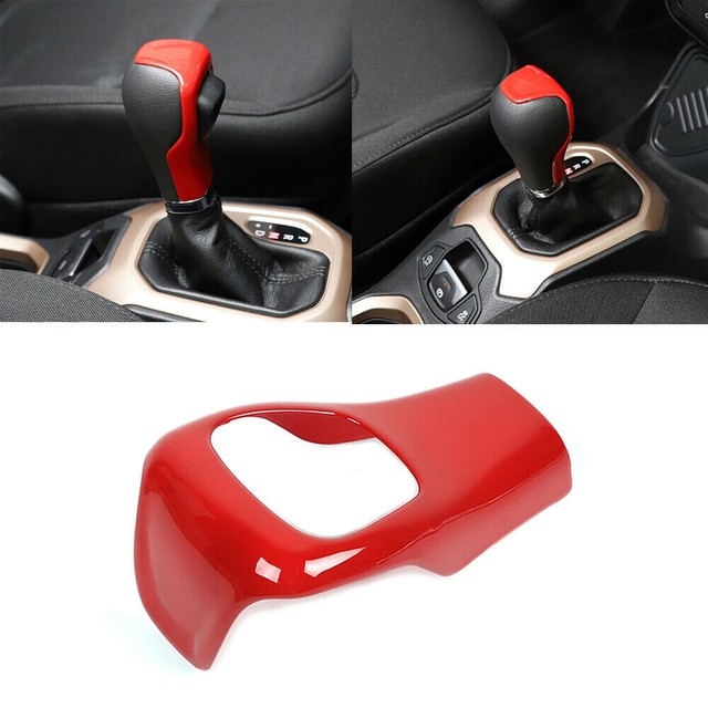 Red/Sliver/Carbon Inner Gear Lever Shift Knob Cover Trim For Jeep