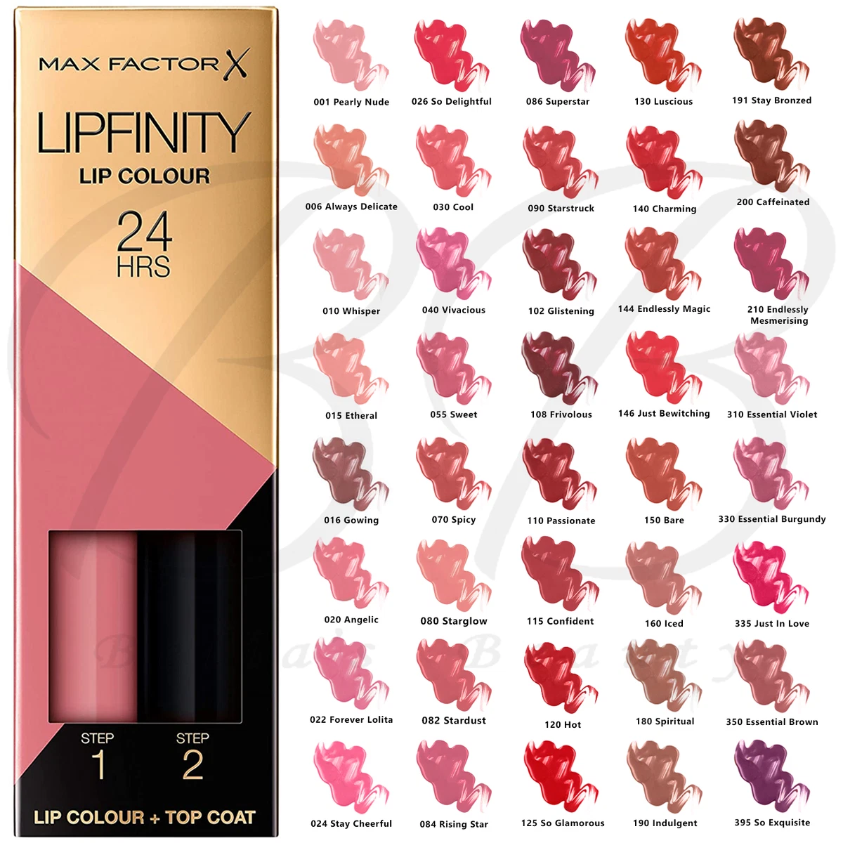 MAX FACTOR Lipfinity Step Lip Colour + Top Coat 24Hrs Lip Tint Lipstick *NEW* | eBay