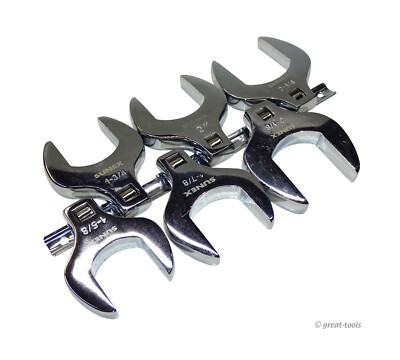 SUNEX TOOLS: JUMBO SAE CROWFOOT SET   sae sizes   1/2  drive standard wrenches