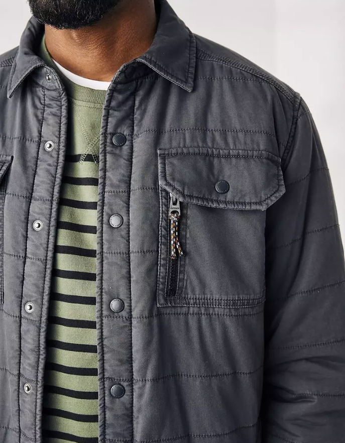 FAT FACE ALBURY QUILTED FLEECE LINED OVERSHIRT JACKET 970002 MEN