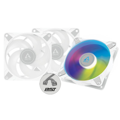 3 x ARCTIC P12 PWM PST ARGB weiß 120mm 0dB PC Gehäuselüfter adressierbar RGB 48CFM