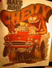 MAKE MINE A CHEVY CORVETTE VINTAGE 1970's IRON ON TRANSFER CHEVROLET -NICE, B-24