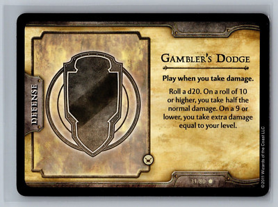 Dungeons & Dragons Fortune Cards Gambler's Dodge #31/80 RPG D&D