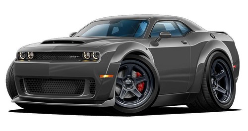 SRT Demon Challenger Car-toon SPEED SHOP Wall Art Graphic Sticker - Picture 6 of 8