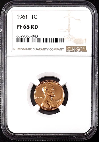 1961 Proof Lincoln Cent certified PF 68 RD by NGC! sku 65043