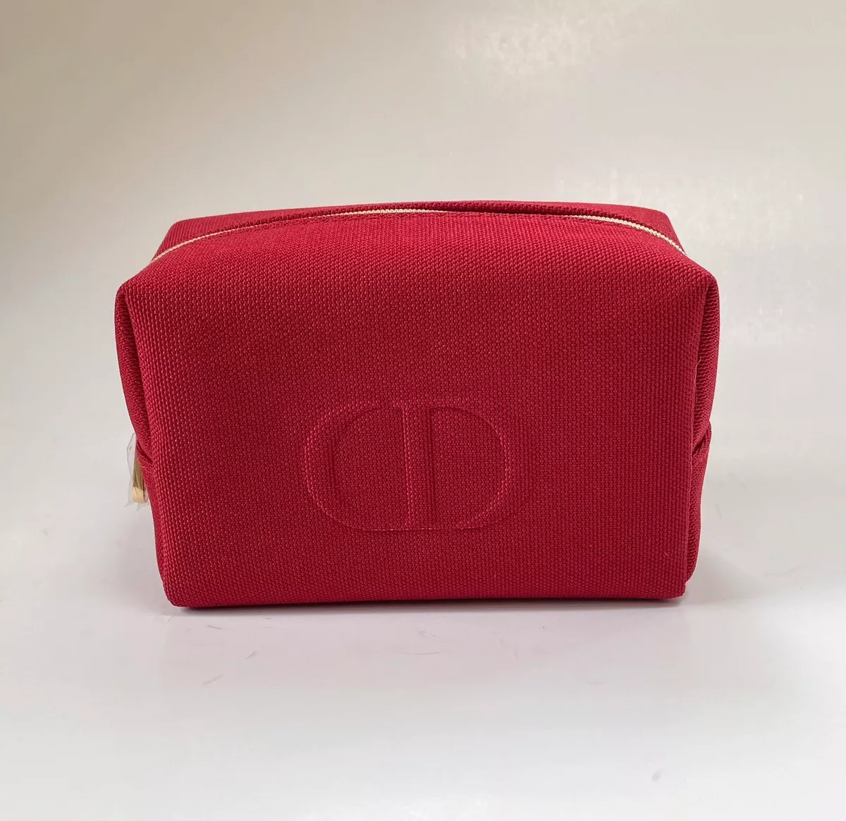 Dior Trousse Red Cosmetic Makeup Pouch Bag 10 In x 6.5 In BNIB