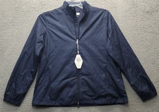 Greg Norman Golf Windbreaker Jacket Womens L Navy Performance Long Sleeve Zip-Up
