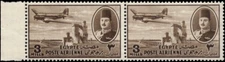 EGYPT- 1947-Farouk & Delta Dam 3m Brown marginal pair Scott #40 - MNH