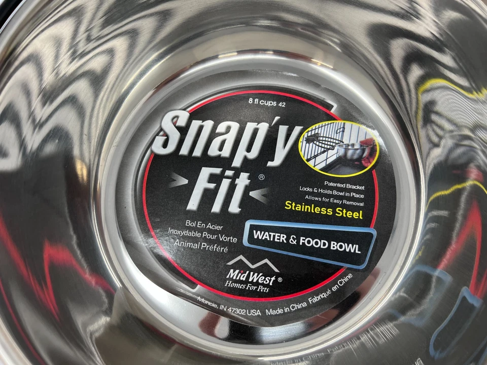 Lote de (2) NOVAS TIGELAS DE ÁGUA E ALIMENTAÇÃO SNAPY FIT aço inoxidável 2 quartos cada - Imagem 2 de 4