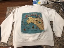 Vintage 1996 Delta Heartland Apparel Princess Cruises Alaska Map XL Sweatshirt