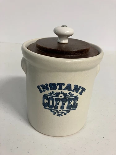 PFALTZGRAFF YORKTOWNE Instant Coffee Crock with Wooden Lid USA     W