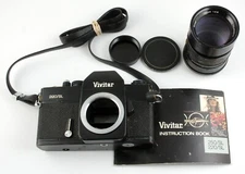 Vivitar 220/SL 35mm SLR w/ Vivitar 135mm f/2.8 Lens & Manual