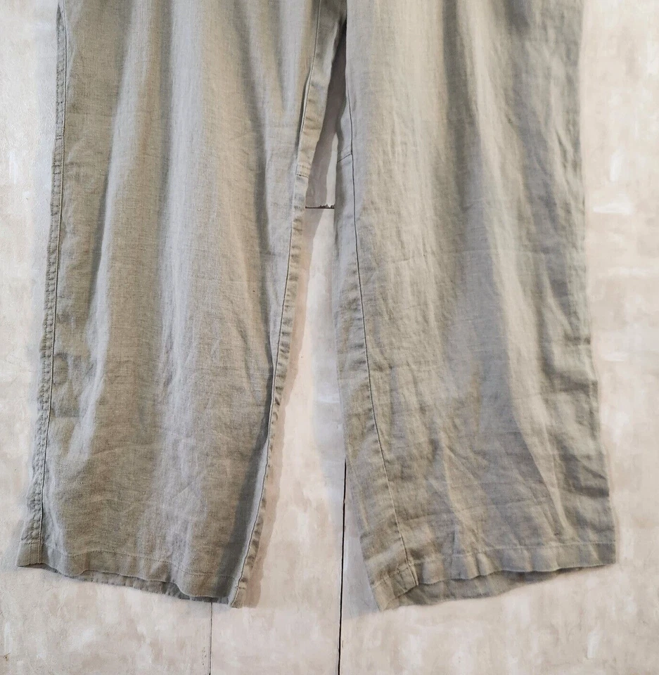 Pantalones de lino International Concepts para hombre 38X30 beige claro tostado pantalones botón mosca Foto 3 de 4