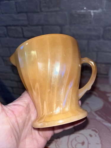 Fire King Peach Lustre Cream Pitcher Creamer Immaculate Condition - Picture 7 of 10