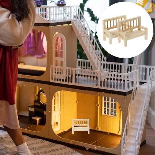 2 Pieces Modèle De Chaise Maison Poupée Tout-petit Bébé Mini Accessoire