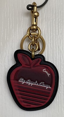 NEW COACH RED MY APPLE CAMP LEATHER KEYRING CHARM FOB 3811 | eBay