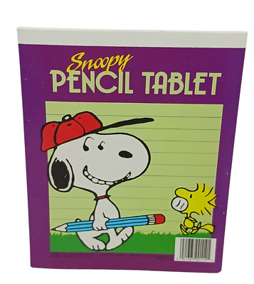 Snoopy Pencil Tablet 8'' x 10'' 40 Sheets With Woodstock Peanuts Vintage 1965 NOS