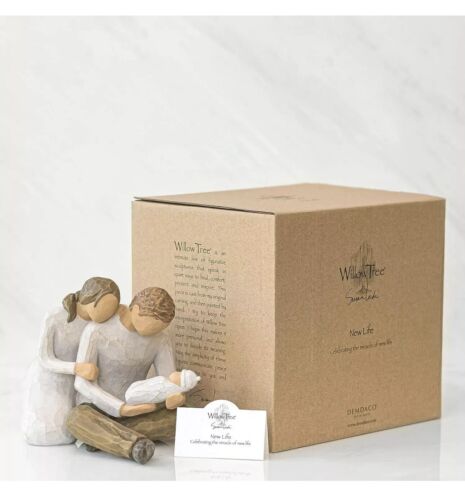 Willow Tree “New Life” Sculpted Hand-Painted Mother Father and New Baby Figurine