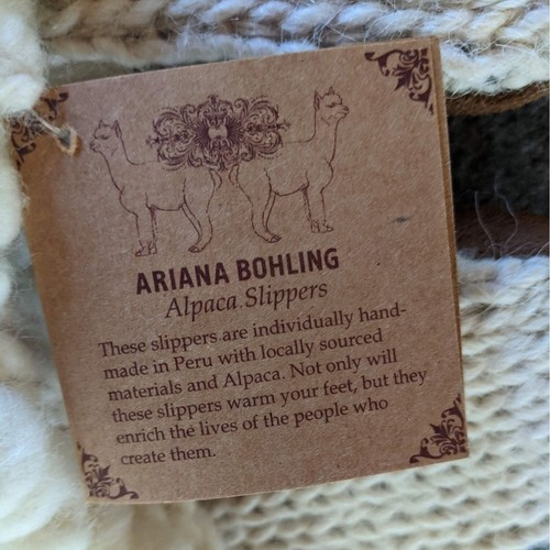 New Ariana Bohling Alpaca Wool Slippers Medium Handmade Peru Suede $168 Retail - Picture 2 of 9