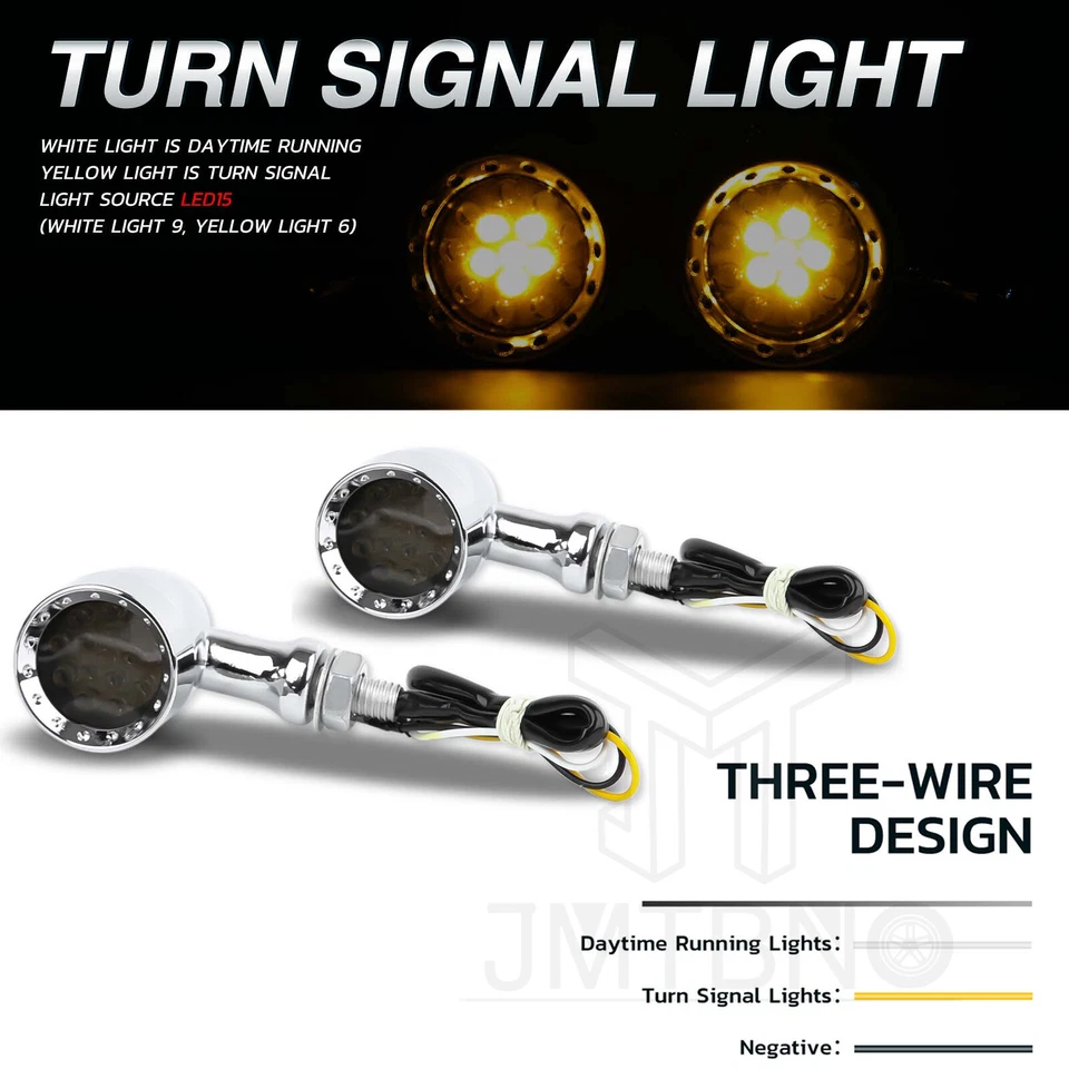 Luz intermitente LED cromada para motocicleta para Honda Rebel 250 300 450 500 Foto 4 de 4