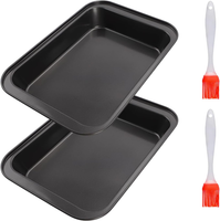 Backblech Set Mit Pinseln Aus Edelstahl FüR Backofen, Antihaft, 2-Tlg