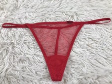 Thong String Soft Mesh Panty Red Underwear Sz LG NWOT