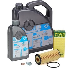 6L ORIGINAL 5W-40 MB 229.5 Motor&ouml;l + MANN &Ouml;lfilter f&uuml;r MERCEDES W176 X156 45AMG