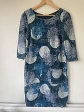 White Stuff Blue Print Pullover Dress Size 10. Front Pockets