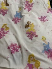 Disney Princess toddler bed flat sheet Belle Cinderella Sleeping Beauty AS IS