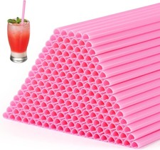 Heart Shaped Straws, Disposable Cute Plastic Straws, Individually Wrapped for