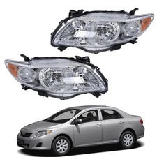 Left Right Headlights Assembly for Corolla 2009 2010 Chrome Housing 8115002670