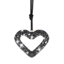 Bling Car Heart Hanging Accessories, Car Rear View Mirror Charms Crystal Mirr...