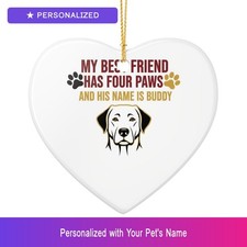 Custom Pet Family Ornament Personalized Heart Shaped Pet Lover Gift