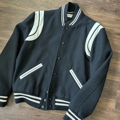 Saint Laurent Teddy Varsity Jacket 2017 IT 48 (US M 38) Black