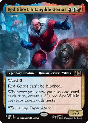 x1 Red Ghost, Intangible Genius - Extended Art R MTG Commander: Marvel Super Her