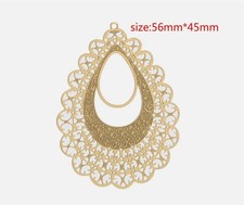 10pc Gold Stainless Steel Hollow Drop Pendent DIY Earrings Making Connectors