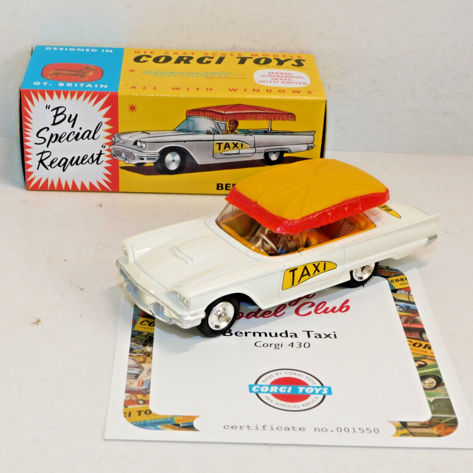 HORNBY CORGI TOYS BERMUDA TAXI WHITE 430