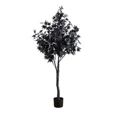 Nearly Natural 5ft Pre-Lit Halloween Black Maple Tree w/ 240 Orange/Purple LED