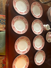 Vintage Royal Tettau "Herrenhausen Rot" Porcelain Dinner & Tea Service Set